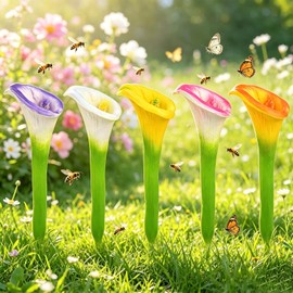 5 PCS Flower Bee Watering Station for Garden Porcelain, Bee and Butterfly Feeder Drinking Cups Flower-Shaped Bee Water Station (Morning Glory)