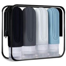 Flight Attendant Recommendation: 3.4 fl oz (90 ml) Travel Bottle, Set of 4, Special Triple Lid Construction, Leak-proof, Convenient Design for Travel, Shampoo Bottle, Convenient Goods for Travel