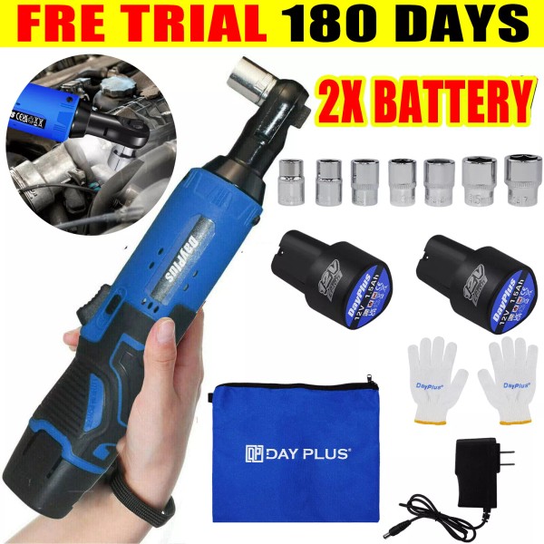 Dayplus 3/8'' Cordless Impact Wrench 2PCS Battery Impact Drive Ratchet