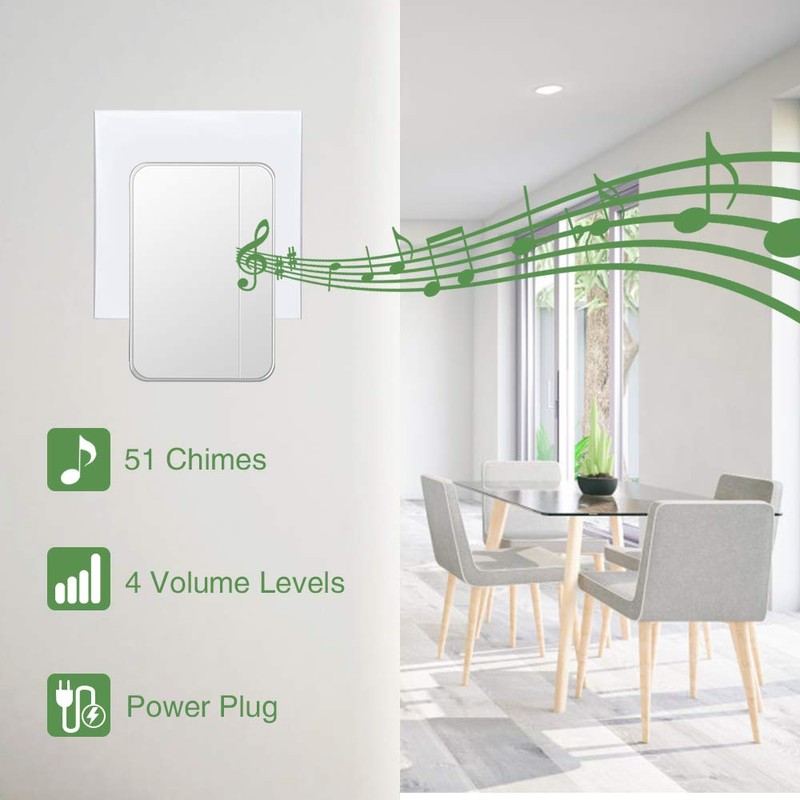 【No Battery Required】 Wireless Doorbell Waterproof, AURTEC Door Chime Kit