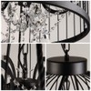 Sky Demons 4 Lights Black Birdcage Crystal Ceiling Chandelier Retro