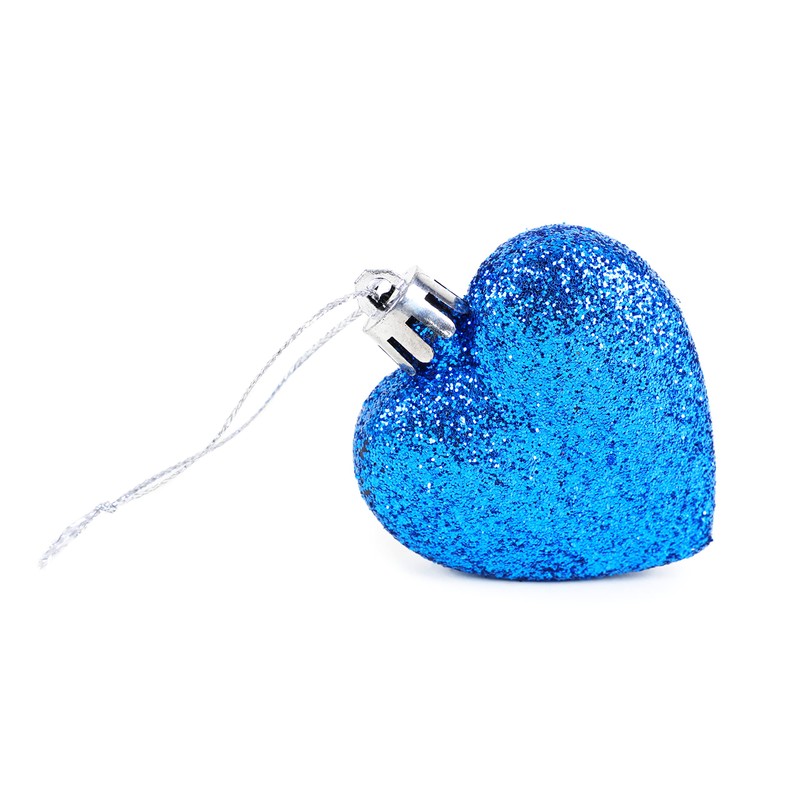 Christmas Concepts® Pack of 16 - Glitter Heart Shaped Baubles