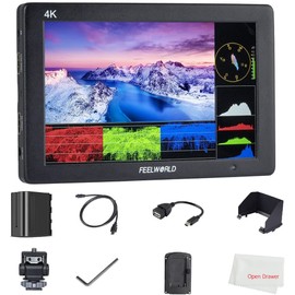 FEELWORLD T7 Plus Monitor, 7 Inch 4K Camera Monitor, 4K HDMI IPS 1920 x 1200 Screen with HD Video Assist 3D LUT Field Monitor with Waveform Histogram Peaking Focus False Colours