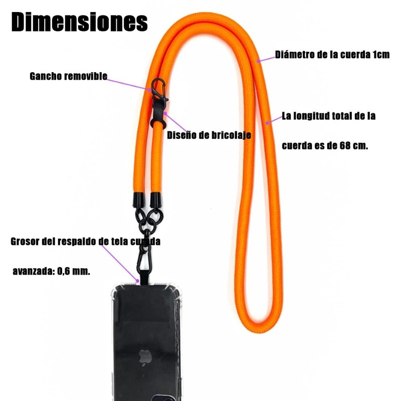 Correa para Celular Mujer, 10mm lanyard, Colgante para Celular de