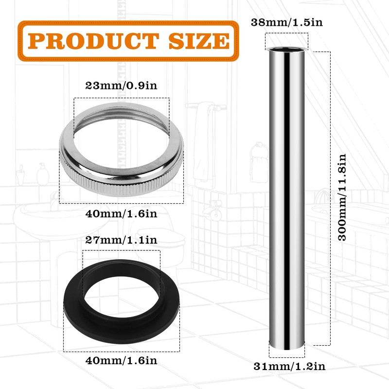 300 mm Long Immersion Pipe Siphon – Thickened Universal Plunge