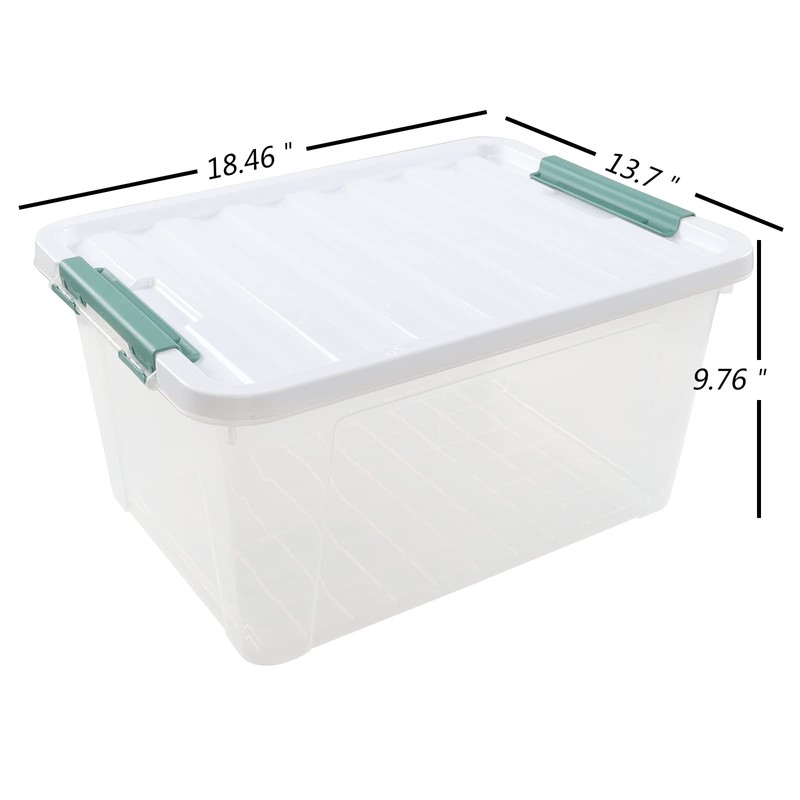 Zerdyne 35 L Clear Large Storage Box, Plastic Storage Bins,