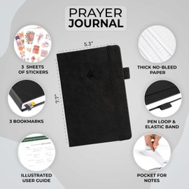 Clever Fox Clever Fox Prayer Journal C Daily Devotional & Gratitude Notebook C Religious Planner & Gods Book C Faith Based Gifts & Accessories (Black)