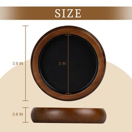 Candle Holder for Pillar Candle Set of 2, Farmhouse Wood Candle Plate, Rustic Wooden Candle Stand, Candles Tray Decorative for Living Room, Table Centerpiece, Brown