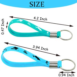 OriniPlay 24 Pieces Dolphin Rubber Keychains Party Favors - Sea Animal Blue Themed Birthday Party Supplies Decorations Gift Prize Goodie Bag Favors Ocean Silicone Keyrings