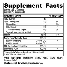 Nordic Naturals Zero Sugar Probiotic Gummies - Strawberry Watermelon Flavor - 40 Gummies - Supports Digestive Wellness & Immune Health - Non-GMO - Third Party Tested - Vegan - 20 Servings