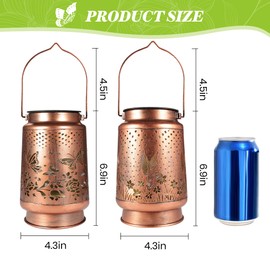 2Pcs Hummingbird Butterfly Solar Lanterns, Outdoor Yard Decorations Lamp Waterproof Metal Garden Patio Decor Hanging Lights for Birthday Mothers Day Women Mom Grandma Sister Friend Daughter Gift