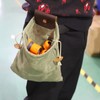 Leather Canvas Foraging Pouch Belt Fruit Picking Bag for Camping