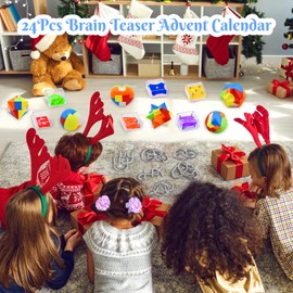 Advent Calendar 2024 for Kids - 24 Days of Christmas Countdown Calendar with BrainTeaser Puzzle Toys for Kid Adults Advent Calendar for Boys Girls Teens Christmas Gifts for Kids