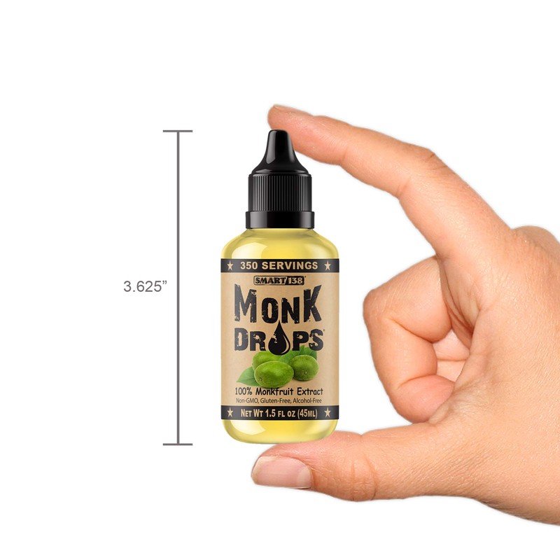 Monk Drops - 100% Monkfruit Liquid Sweetener, Zero Glycemic, Zero