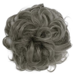 PRETTYSHOP XL Hairpiece Scrunchy Updo Bridal Hairstyles Scrunchie Voluminous Curly Messy Bun Ash Gray G27E