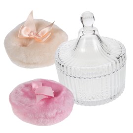 COLLBATH Borla de Talco para Bebés con Estuche para Aplicar Polvo Facial y Corporal y Rosa para Cuidado Infantil                                      