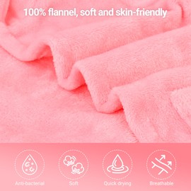 WYTbaby Bathrobe Baby Soft Flannel Children's Bathrobe with Hood Quick Dry Bathrobe for Baby Girls Boys, Pink Pony