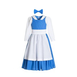 Ruikajia Belle Provincial Village Costume Blue Belle dress Princess Belle Dress Beauty Beast costume 14 Years