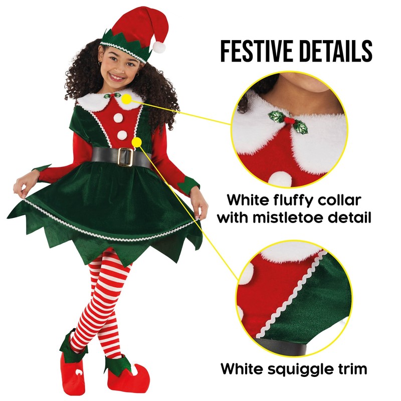 Morph Mistletoe Elf Dress Green Girls XL
