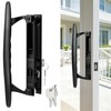 Zinkitool Keyed Sliding Patio Door Handle Set, Black Diecast Replacement