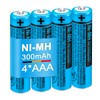 TrianglePatt 4 Pack BK-30AAABU Ni-MH AAA Rechargeable Batteries 1.2V 300mAh