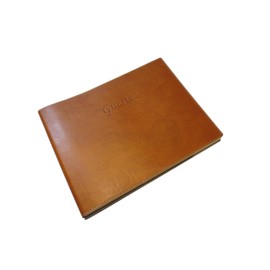 Fiorentina - Soft Cover Italian Leather Guest Book with Guests Embossed on Cover - Tan