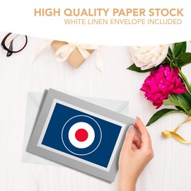 Greeting Cards Gray (Insert) - RAF Roundel Symbol Mod Retro Blank Greetings Card Birthday Kids Party Boys Girls #215