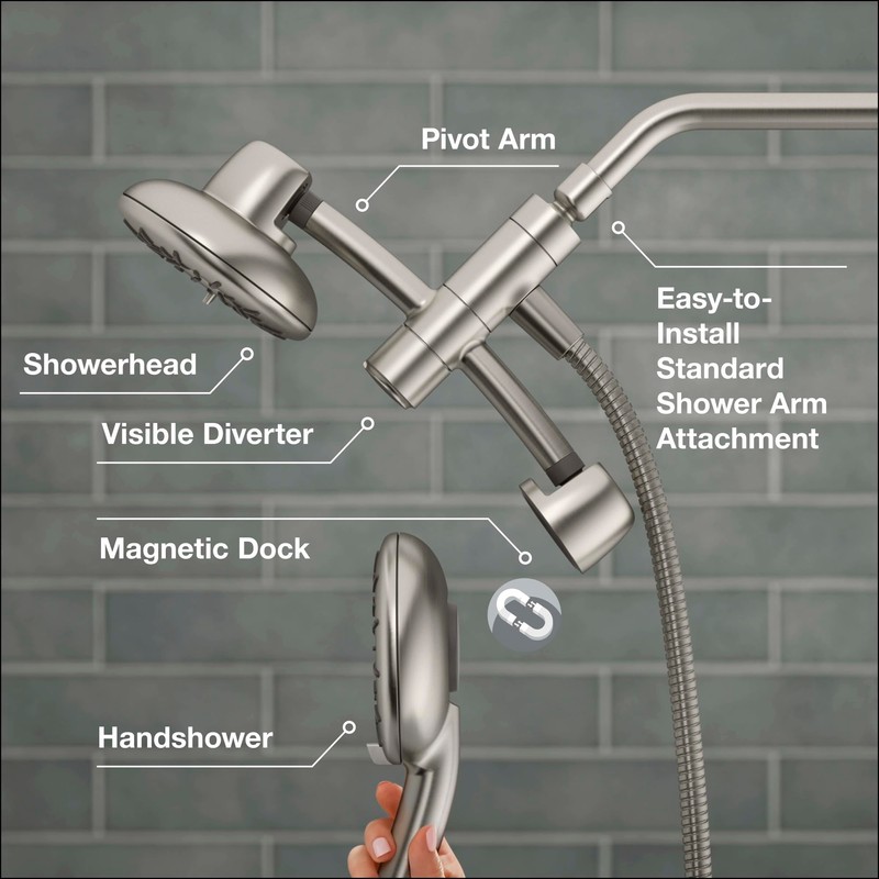 Freespin Bellerose 3-Spray 5.25 in. Dual Wall Mount Fixed and