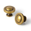 Goo-Ki 6 Pack Antique Brass Domed Cabinet Knobs with Vintage