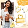 Quelay 3 Pcs Gold Clutch Purse Jewelry Set Gold Clutch