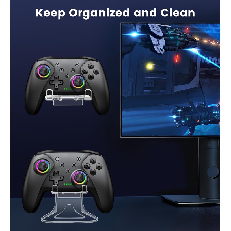 AIfasterfly PC Controller with Holder, Wireless Bluetooth Controller, 1000mAh Battery,