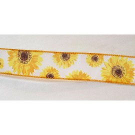 RG Ribbon Sunflower Polyester Wired Printed Ribbon, 1.5-Inch  2-Yard