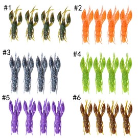 Kit Black Bass,Soft Crawfish Lures,4pcs Artificial Fishing Lures Bait Crayfish Crab clamp Shrimp Craw Chunk Bait for Carp Bass Fishing Freshwater Saltwater(Dark Green/#1)