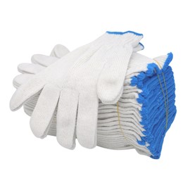 JinYan Cotton Work Gloves,12 Pairs(24 pack) Large Size String Knit Cotton Polyester Gloves for Warehouse Gardening Light Duty Work（12 pairs）