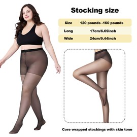 Disnace Women's Tights Plus Size Tights Breathable Support Tights, black
