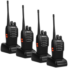 Retevis H-777 2 Way Radio Long Range, Radios Walkie Talkies, Rechargeable USB, License-Free, LED Flashlight, Emergency Alarm(4 Pack)
