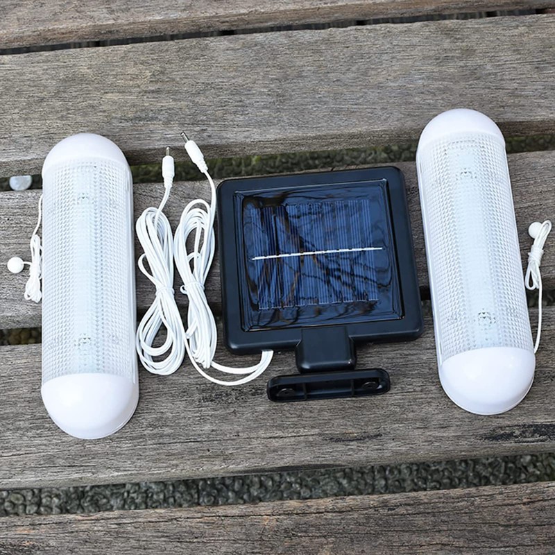 VLUOO Solar Powered Shed Light Rechargeable Split with On Off