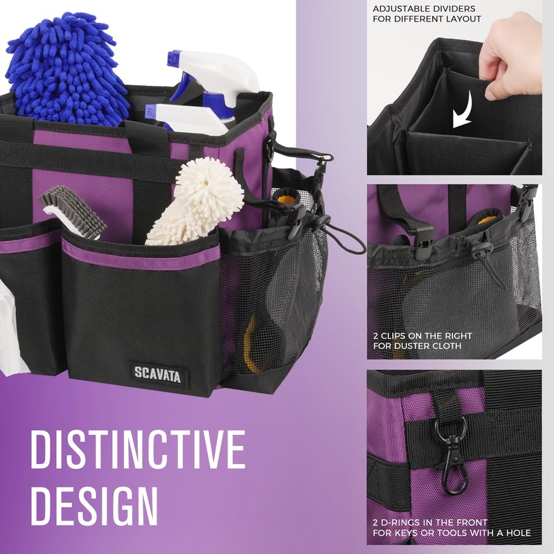 SCAVATA Compact Wearable Cleaning Caddy, Small Cleaning Caddy Supplies Organizer