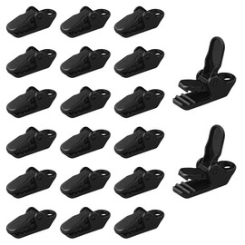 DIFLAX Pack of 20 Tent Carpet Clips, Tarp Clips Clamps, Robust Carpet and Tarpaulin Holder, Tent Attachment for Outdoor Activities, Perfect for Tent Carpets, Ground Sheets, Tarpaulins (Black)