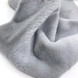 Shaggy Faux Fur Fabric 1cm Short Pile Soft High Density Plush Fabric 160cm Wide for Costume Toys Decorations Rugs DIY Crafts Handbags Hats(Size:0.5m,Color:Light Gray)