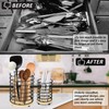 UKQRRTC 2Pcs Hollow out Iron Utensil Caddy, 2 Sizes, Open