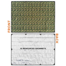 Arcturus XL Survival Tarp - Insulated Reflective Thermal Camping Tarp - 8.5' x 12' (Woodland Camo)