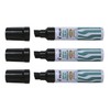 Pilot Set of 3 Permanent Markers SCA-6600 Metal Barrel Bevel