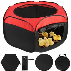 Brooder Box for Chicks,45 x 20 Inch Chick Brooder Boxs,Chicken Brooders Playpen/Tent with Door for Chick,Pop-Up Brooder-Box Starter Brooder Kit with Storage Bag, Top Cover, Fixed Pegs, Waterproof Mat