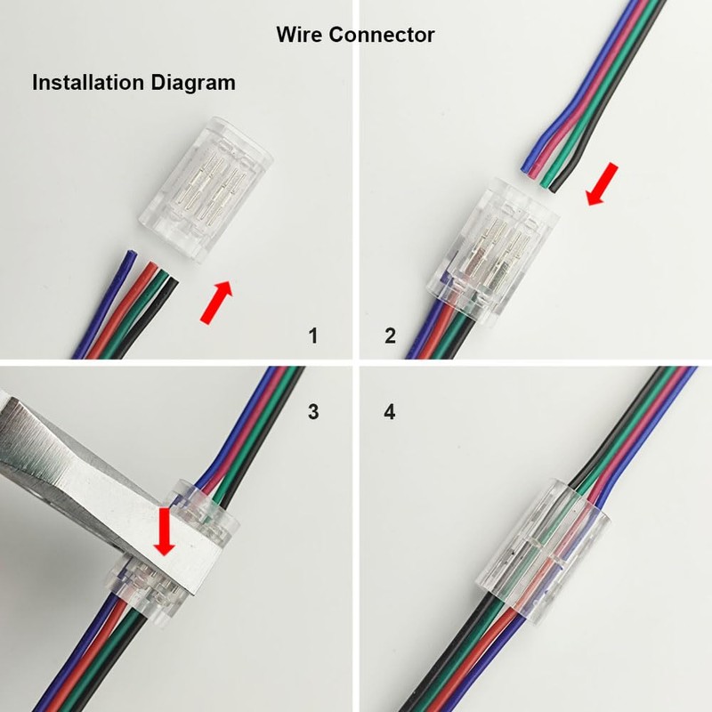 Masterwon Wire Connectors Quick Connect Terminal Block - 4-Pin Electrical