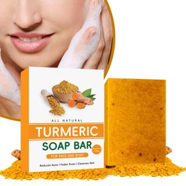 Natural Turmeric & Kojic Acid Handmade Soap for Face & Body – Acne, Dark Spots & Hyperpigmentation Treatment, Smooth Skin Formula – Vegan, Sulfate-Free, Natural – Turmeric Soap for Clear Complexion