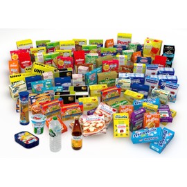 Tanner - Der kleine Kaufmann Miniature Set 95 Pieces with Extra Sturdy Folding Boxes Food Safe Design 0525.7