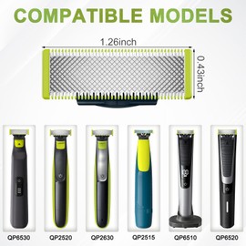 6-in-1 Adjustable Guards for Hybrid Electric Trimmer QP2520 QP2530 QP2630 QP2620 QP2510 QP2521 QP2522 QP2531 QP6510, Guide Comb O Blade 6 Length Settings Optional From 1-6mm with Cleaning Brush