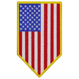 EmbTao USA American Vertical US Flag Patch Embroidered Badge Biker Applique Iron On Sew On Emblem