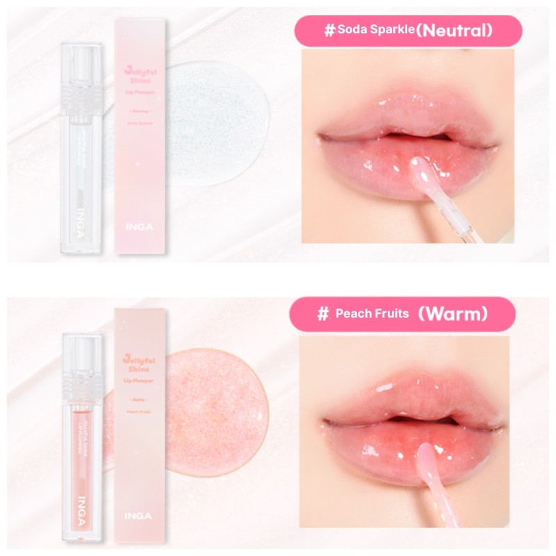 INGA Jellyful Shine Lip Plumper 3.5g, Color:Peach Fizz